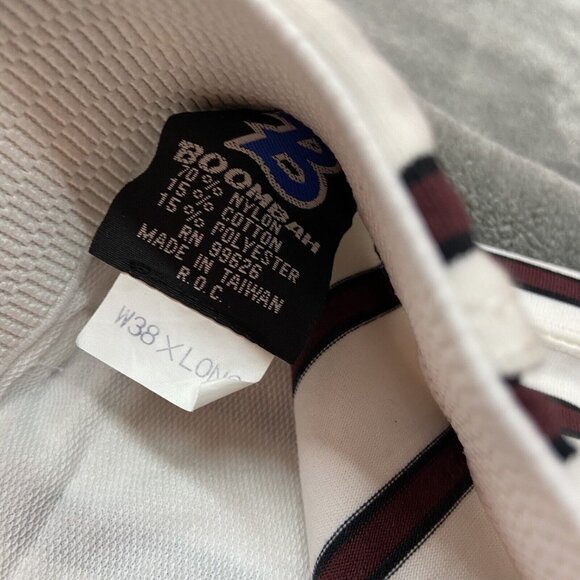 Vtg Boombah Ultimate Baseball Softball Pants White‎ Red Burgundy Stripes 38 Long - Picture 16 of 16